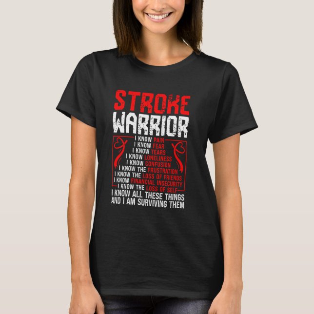 Stroke Awareness Jag känner Pain Warrior Support R T Shirt (Framsida)