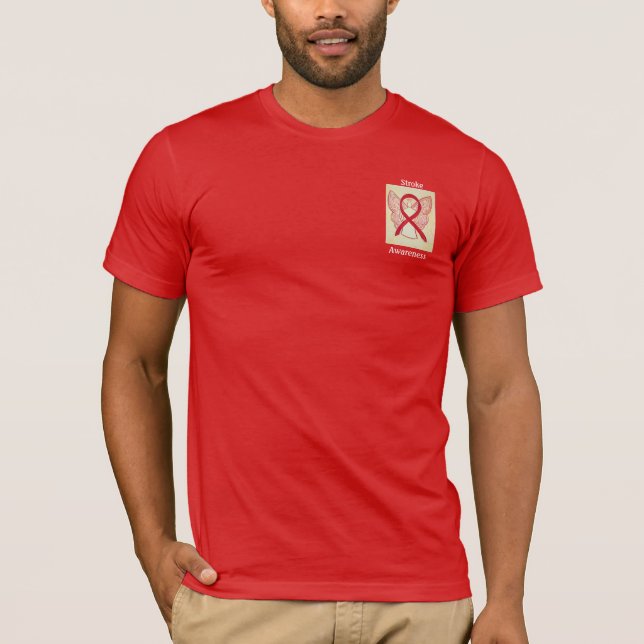 Stroke Awareness Red Ribbon Angel Tee (Framsida)