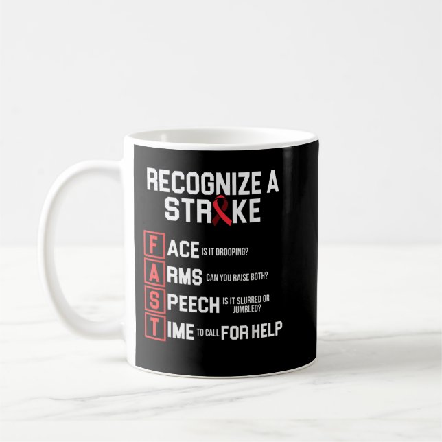 Stroke Awareness Survivor Fast Strong Warrior  Kaffemugg (Vänster)