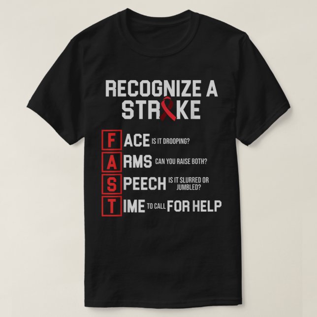 Stroke Awareness Survivor Fast Strong Warrior  T Shirt (Design framsida)