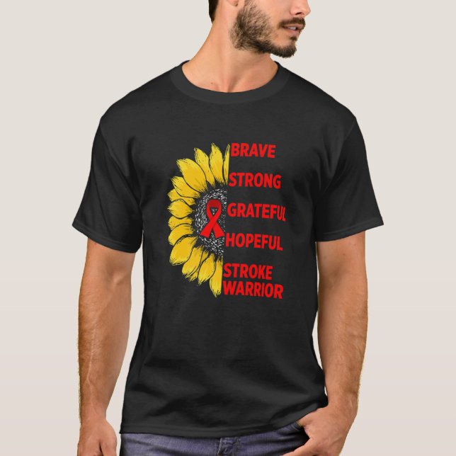 Stroke Awareness Survivor Pride Strong Warrior T Shirt (Framsida)