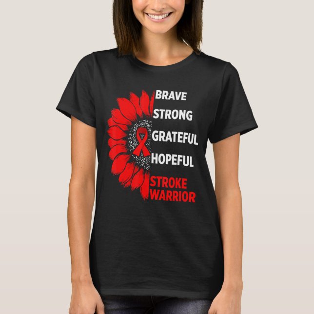 Stroke Awareness Survivor Pride Strong Warrior T Shirt (Framsida)