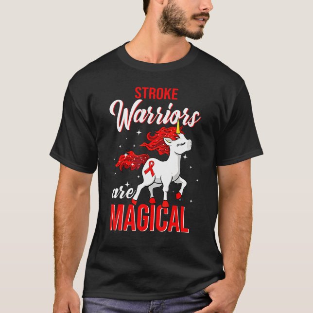 Stroke Awareness Warrior Unicorn T Shirt (Framsida)