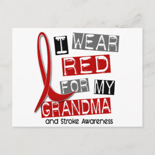 Stroke I BÄRA RED FÖR MY GRANDMA 37 Vykort