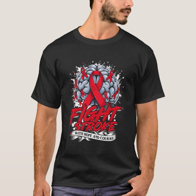 Stroke medvetenhet Stroke överlevare T Shirt (Framsida)