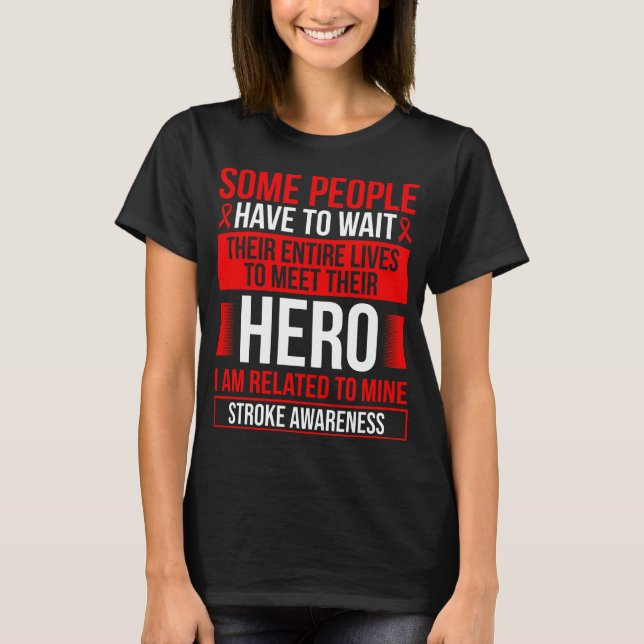 Stroke Ribbon Stroke Warrior Stroke Survivor T Shirt (Framsida)