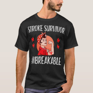 Stroke Survivor Unbryable Red Ribbon Stroke Warr T Shirt