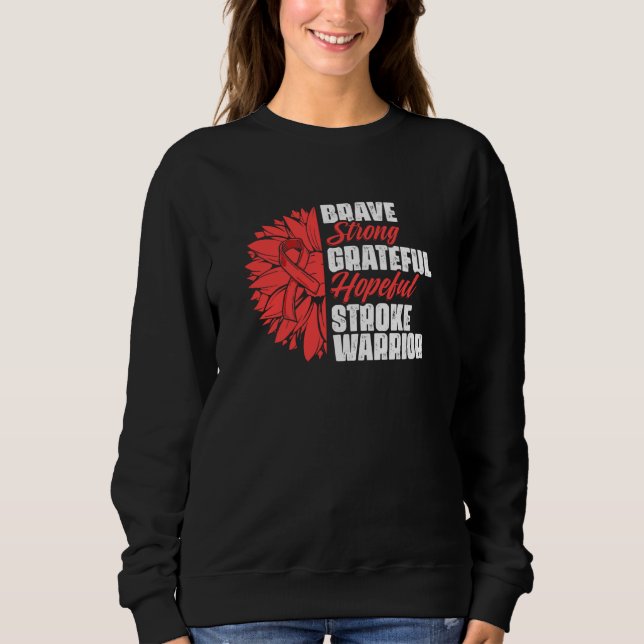 Stroke Warrior Stroke överlevande Rött band Stroke T Shirt (Framsida)