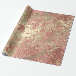 Strokes i ro Guld Champaigne Marble Sequin Metall Presentpapper