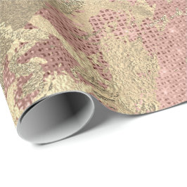 Strokes i ro Guld Champaigne Marble Sequin Metall Presentpapper