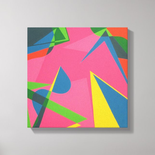 Strokes of Pink Contemporary Canvas Print (Framsida)
