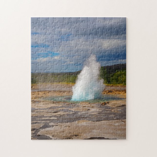 Strokkur Geyser Eruption, Island, Jigszons Puzzle Pussel (Vertikal)