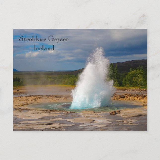 Strokkur Geyser, Island, vykort (Framsida)
