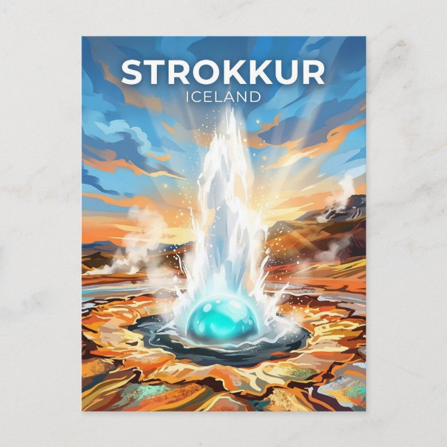 Strokkur Island Vykort (Framsida)
