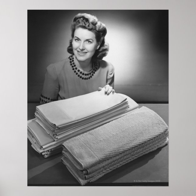 Strökta linn och handdukar poster (Framsidan)