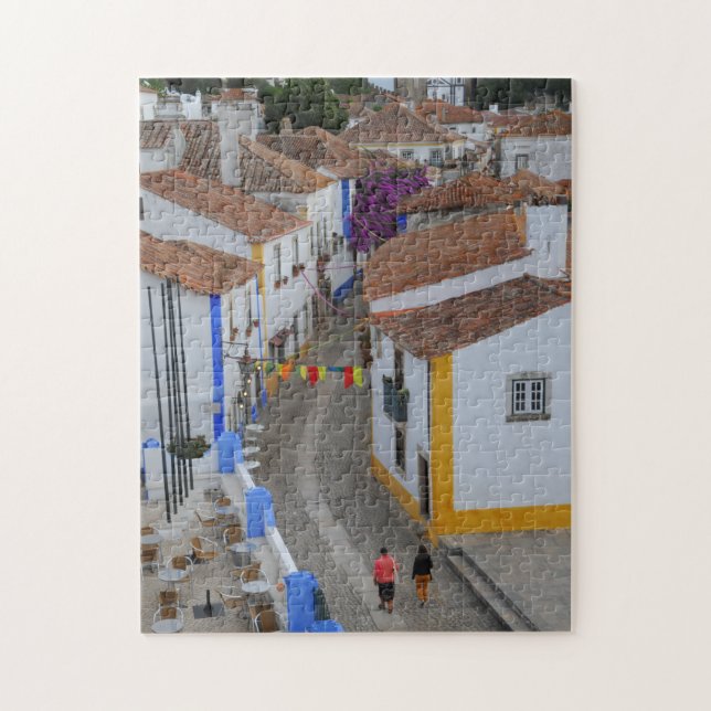 Stroll genom Obidos, Portugal Pussel (Vertikal)