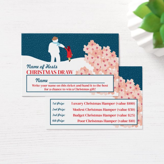 Stroll med Snögubbe jul Party Raffle Biljett (Skivbord)