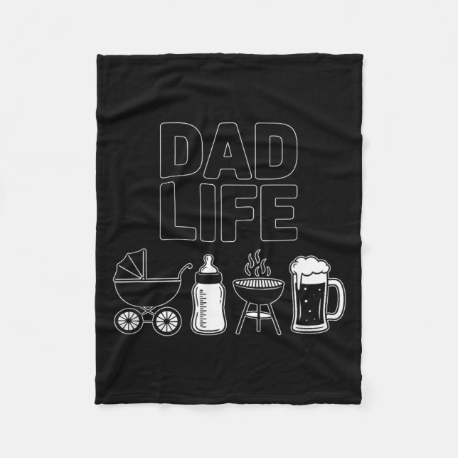 Stroller Bottle Grill Beer Adorable Father Dad Lif Fleecefilt (Framsidan)