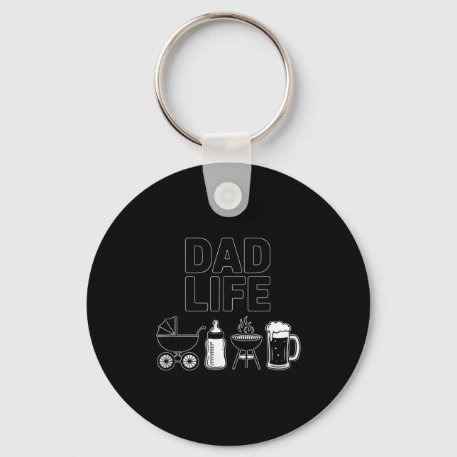 Stroller Bottle Grill Beer Adorable Father Dad Lif Nyckelring (Framsida)
