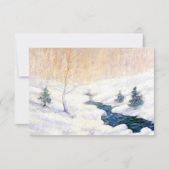 Ström i en snöig vinterlandskap (julkonst) kort (Framsida)