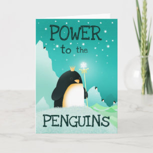 Ström till penguiner - gratulationskort kort