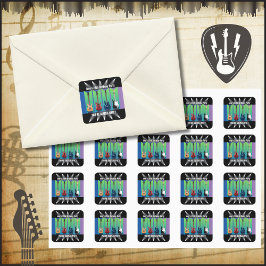 Strömavtagare för elektriskt gitarr fyrkantigt klistermärke