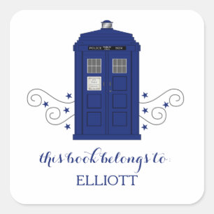Strömbrytare för polisboxar fyrkantigt klistermärke