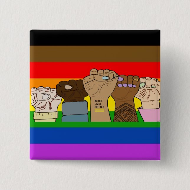Strömbrytare för pride / BLM-kvadratknapp Knapp (Framsida)
