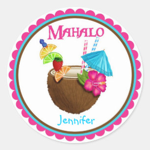 Strömbrytare för tropisk dryck runt klistermärke