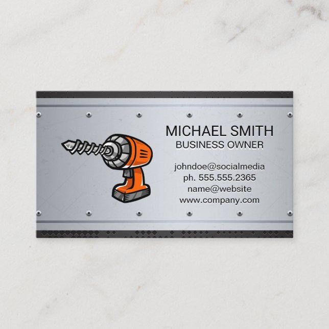 Strömbrytare | Metalliska Metall Rivets Visitkort (Framsida)