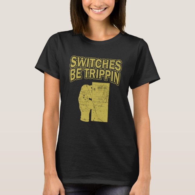 Strömbrytare ska vara linemärkekabel för trepunkts t shirt (Framsida)