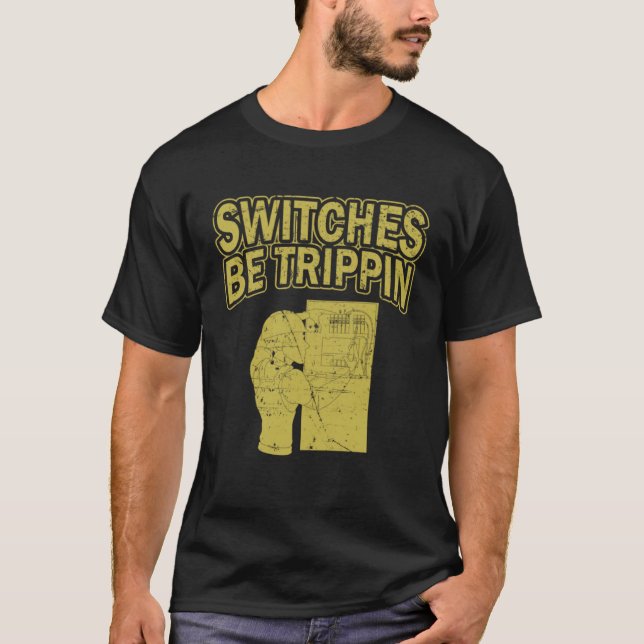 Strömbrytare ska vara linemärkekabel för trepunkts t shirt (Framsida)