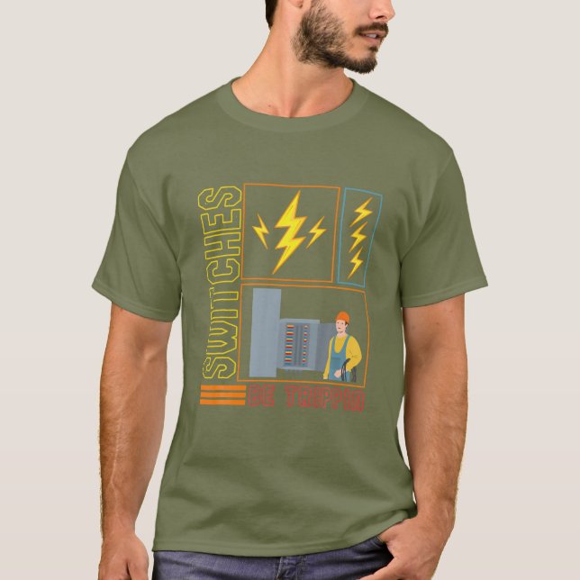 Strömbrytare ska vara trippin' elektriska motorer t shirt (Framsida)