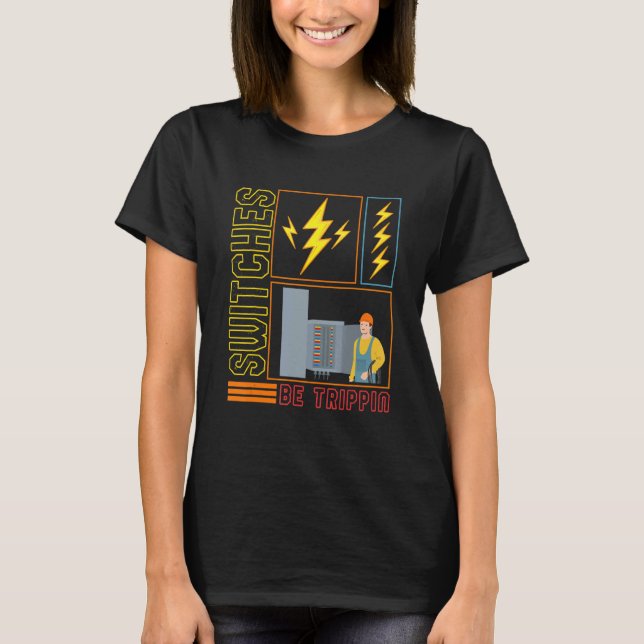 Strömbrytare ska vara trippin' elektriska motorer t shirt (Framsida)