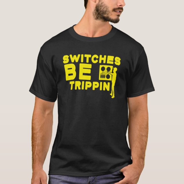 Strömbrytare snubblar elektriker el-box t shirt (Framsida)