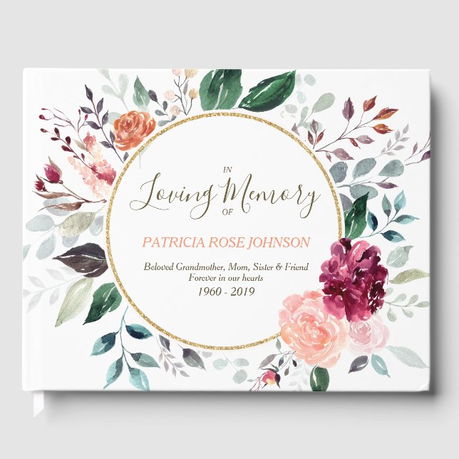 Strömfärgsminne i Ro, minnesmärke i Flora Gästböcker (Framsida)