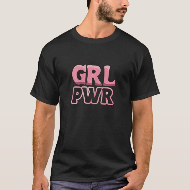 Strömförkortning för Womens GRL PWR Punchy T Shirt (Framsida)