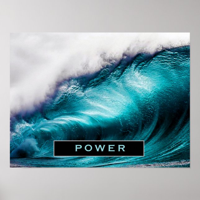 Ströminspirationsfoto för vågfoto i Ord vid havsyt Poster (Framsidan)