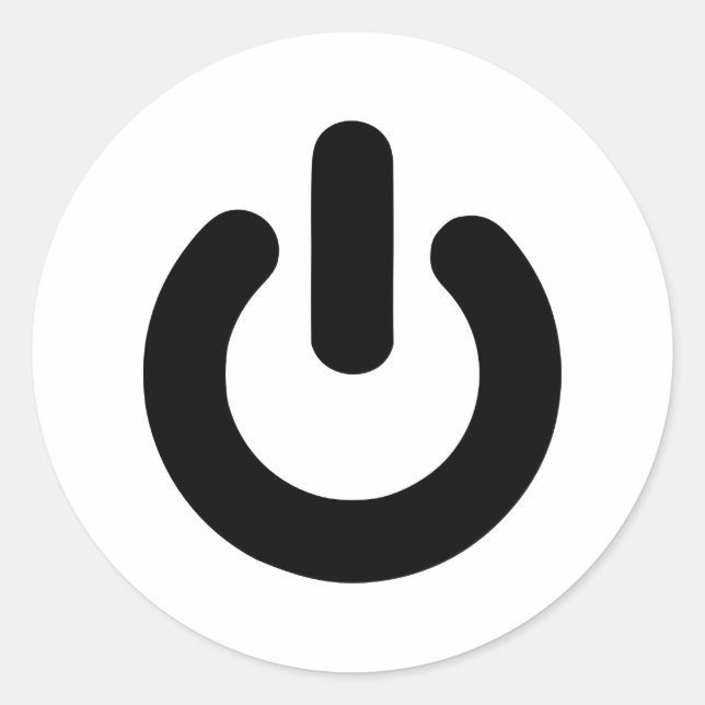 Strömknapp Runt Klistermärke (Framsida)