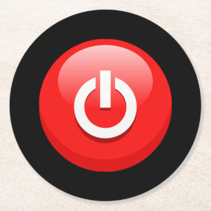 Strömknappen Giant Red Underlägg Papper Rund