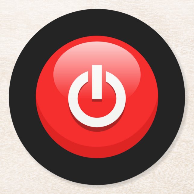 Strömknappen Giant Red Underlägg Papper Rund (Framsidan)