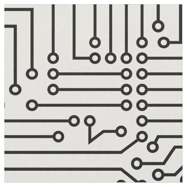 Strömkrets - svart på vit tyg (Närbild)