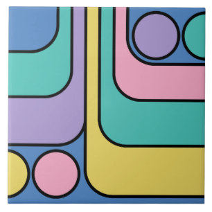 Strömlinjeformad måttlig retro Stil-geometrisk des Kakelplatta