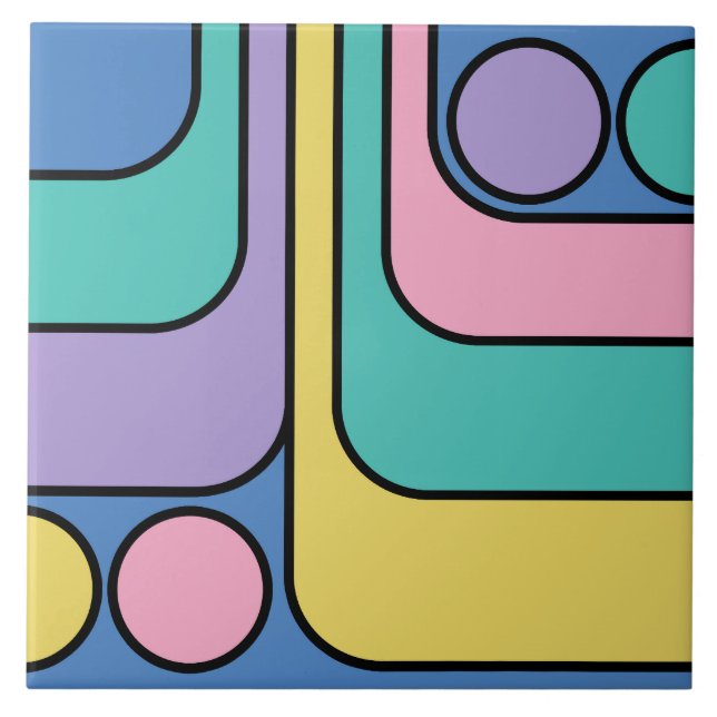 Strömlinjeformad måttlig retro Stil-geometrisk des Kakelplatta (Framsidan)