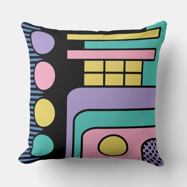 Strömlinjeformad måttlig retro Stil-geometrisk des Kudde (Framsida)