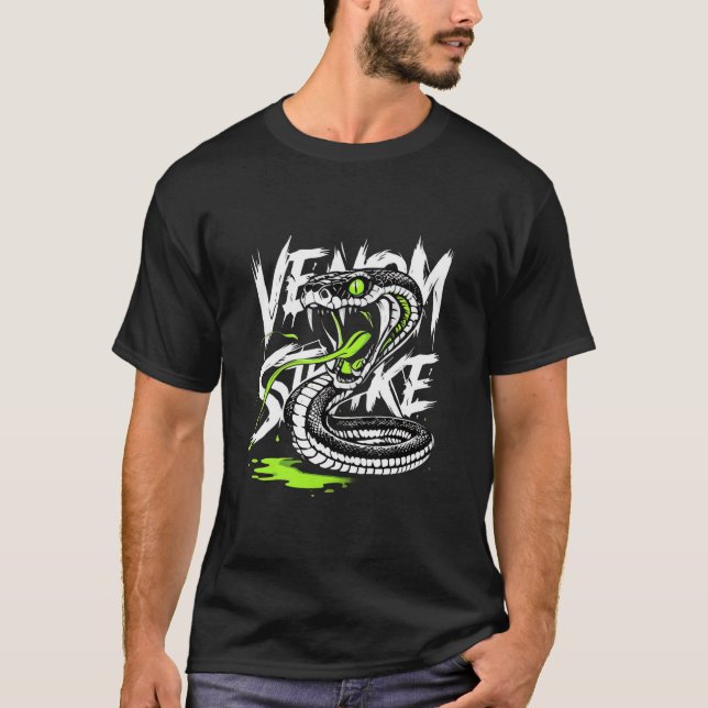 Strömlinjeformad orm med Tecknaden Strejka i Venom T Shirt (Framsida)