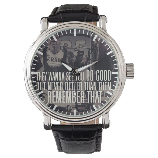"Strömlyft" kvadratisk motivation Armbandsur (Framsida)