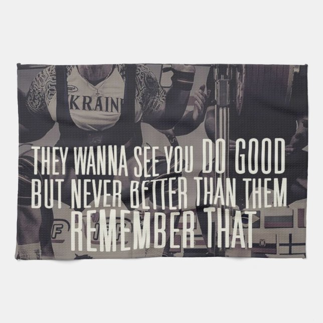 "Strömlyft" kvadratisk motivation Kökshandduk (Horisontell)