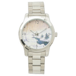 Strömma i ett vinterlandskap (julkonst) armbandsur