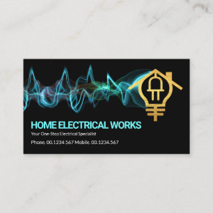 Strömmande elladdning Kreativ Guld Home Bulb Visitkort
